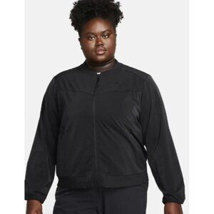 Nike Dri-Fit Bliss Women's Full Zip Black Bomber Jacket Plus Size 1X NEW NWT